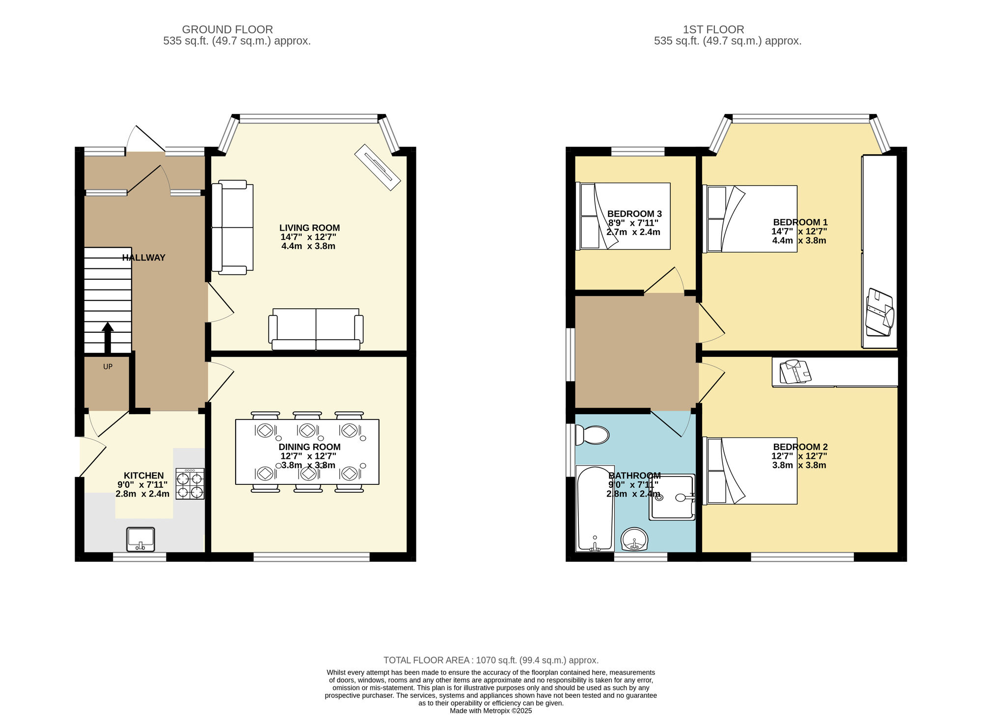 Floorplan of 3 bedroom Semi Detached House for sale, Manston Way, Leeds, West Yorkshire, LS15