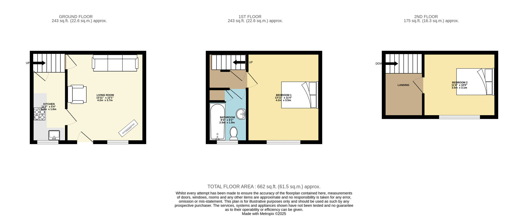 Floorplan of 2 bedroom Mid Terrace House for sale, Nowell Parade, Leeds, West Yorkshire, LS9