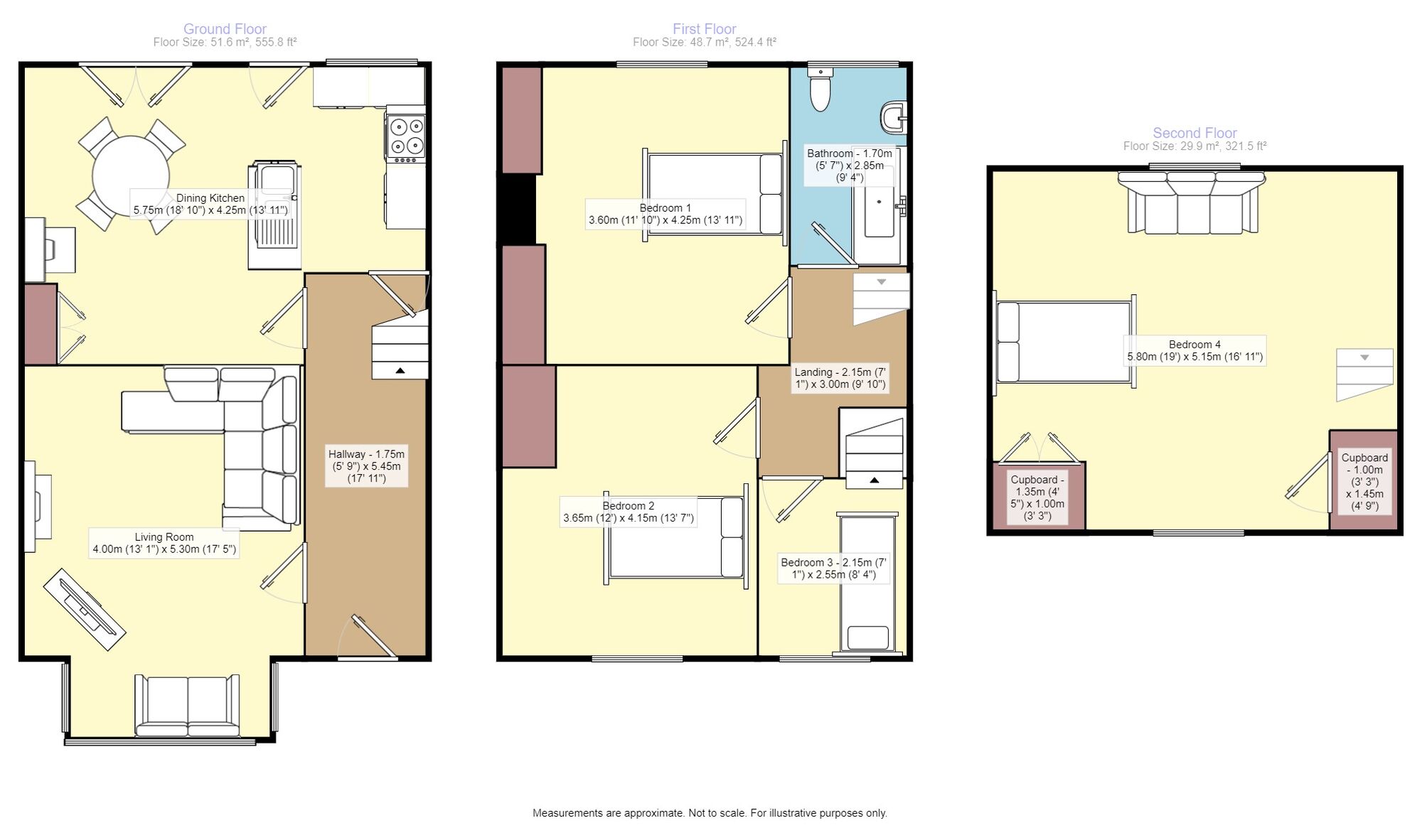 Floorplan of 4 bedroom Mid Terrace House for sale, Cross Green Lane, Halton, West, LS15