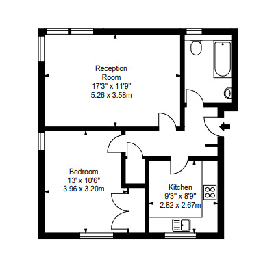 Floorplan of 1 bedroom  Flat to rent, St Triduanas Rest, Edinburgh, EH7