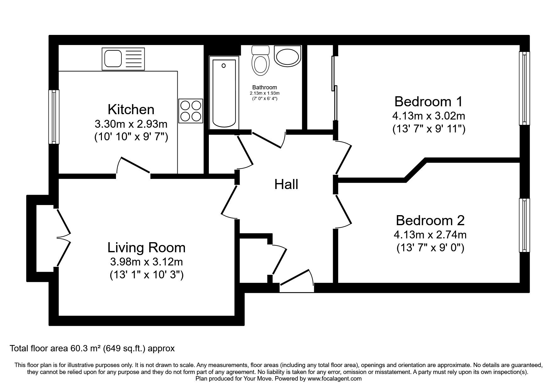 Floorplan of 2 bedroom  Flat to rent, Flaxmill Place, Edinburgh, EH6