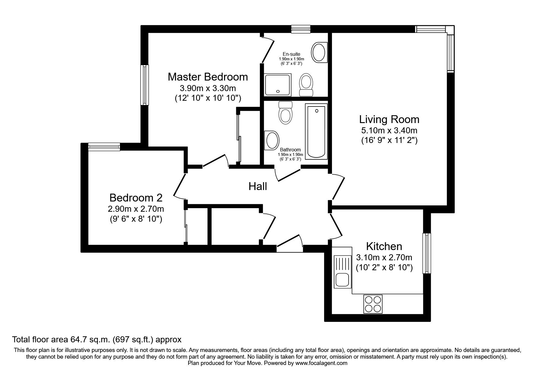 Floorplan of 2 bedroom  Flat to rent, Bethlehem Way, Edinburgh, Midlothian, EH7