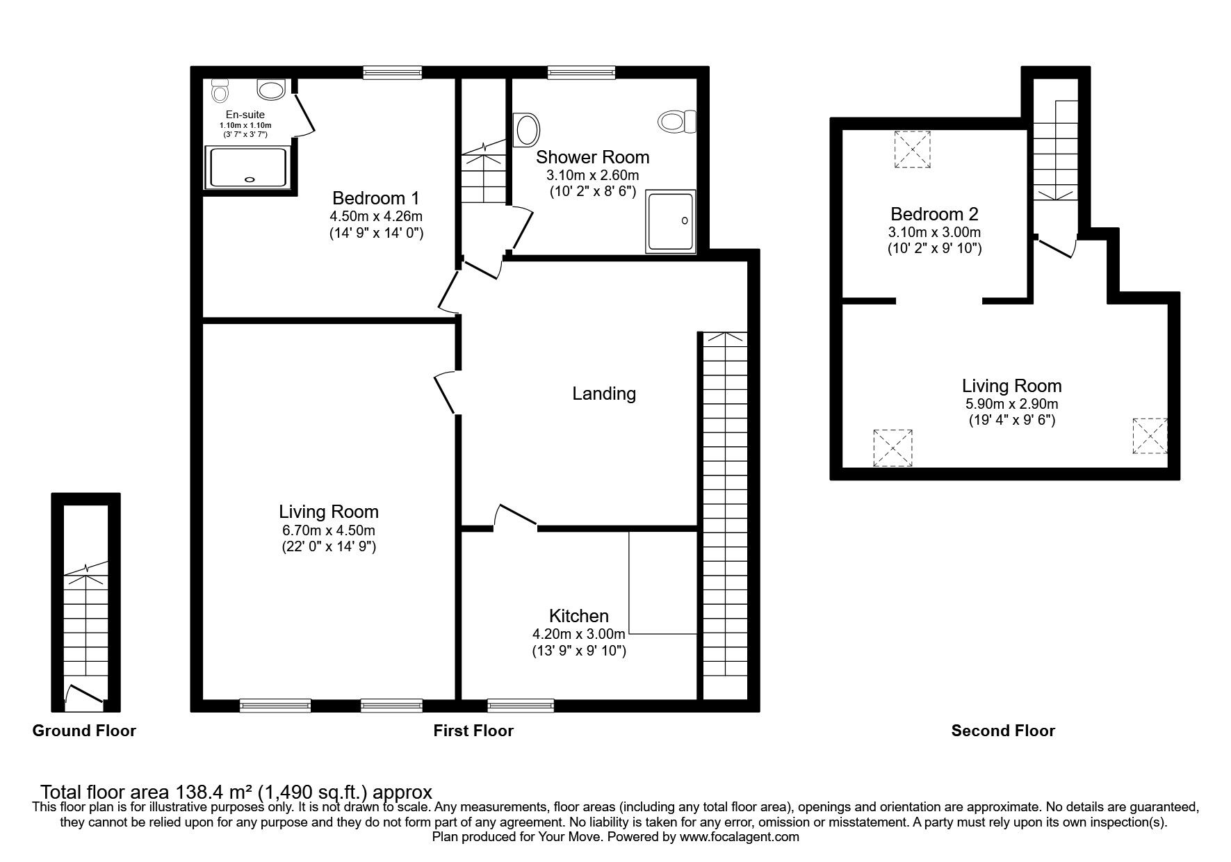 Floorplan of 2 bedroom  Flat for sale, Minto Street, Edinburgh, Midlothian, EH9