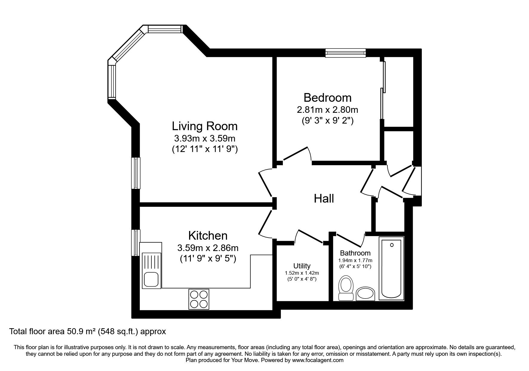 Floorplan of 1 bedroom  Flat for sale, Morvenside, Edinburgh, EH14