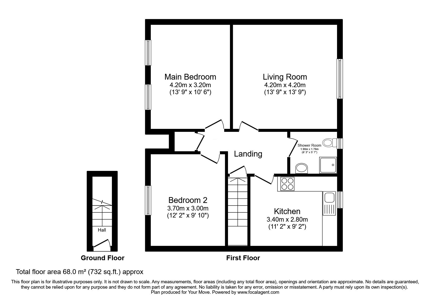 Floorplan of 2 bedroom  Flat for sale, Groathill Road North, Edinburgh, Midlothian, EH4