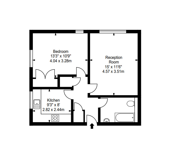 Floorplan of 1 bedroom  Flat to rent, St. Triduanas Rest, Edinburgh, EH7