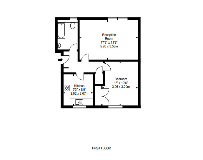 Floorplan of 1 bedroom  Flat to rent, St. Triduanas Rest, Edinburgh, EH7