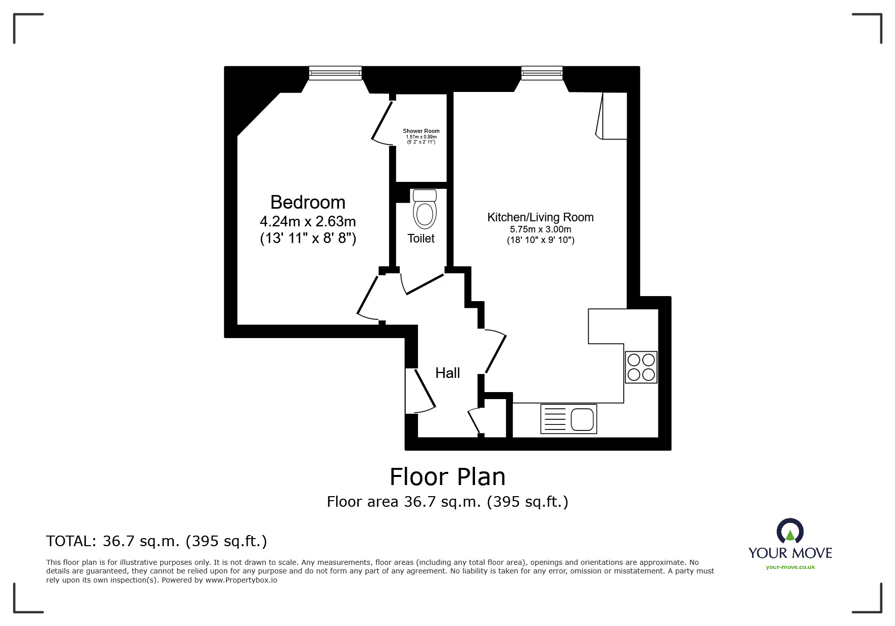 Floorplan of 1 bedroom  Flat to rent, Albion Road, Edinburgh, Midlothian, EH7