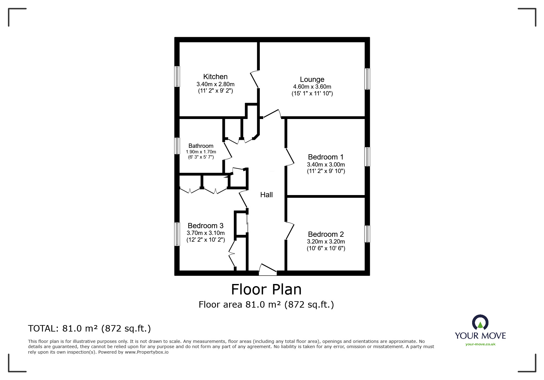 Floorplan of 3 bedroom  Flat for sale, Moredun Park Road, Edinburgh, Midlothian, EH17