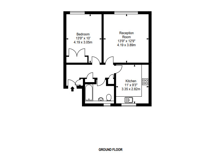 Floorplan of 1 bedroom  Flat to rent, St Triduanas Rest, Edinburgh, EH7