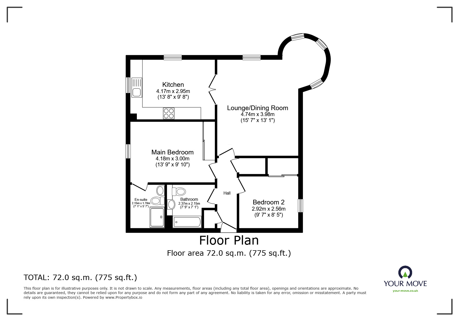 Floorplan of 2 bedroom  Flat for sale, Lindsay Road, Edinburgh, Midlothian, EH6