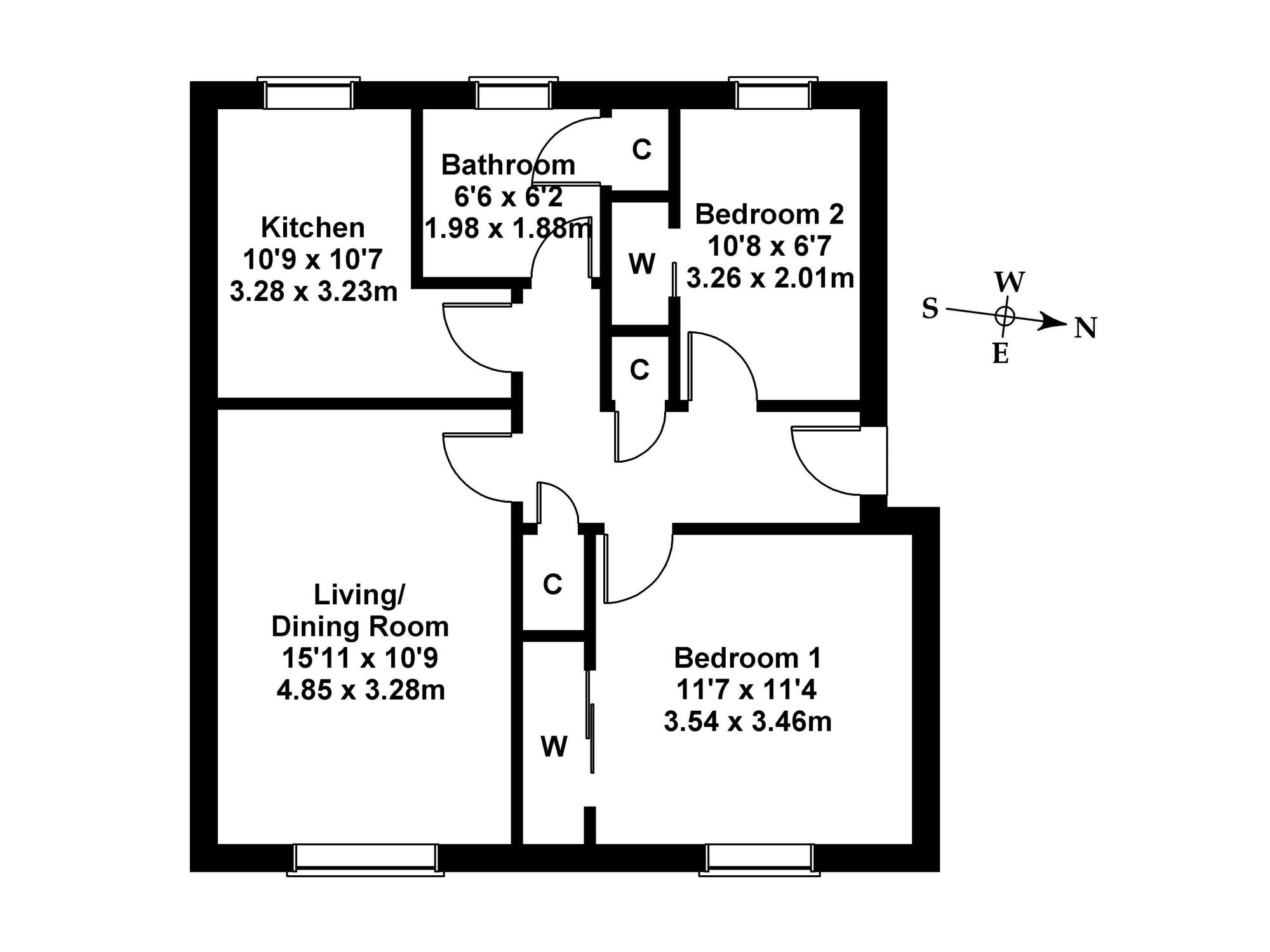 Floorplan of 2 bedroom  Flat for sale, Harrismith Place, Edinburgh, Midlothian, EH7