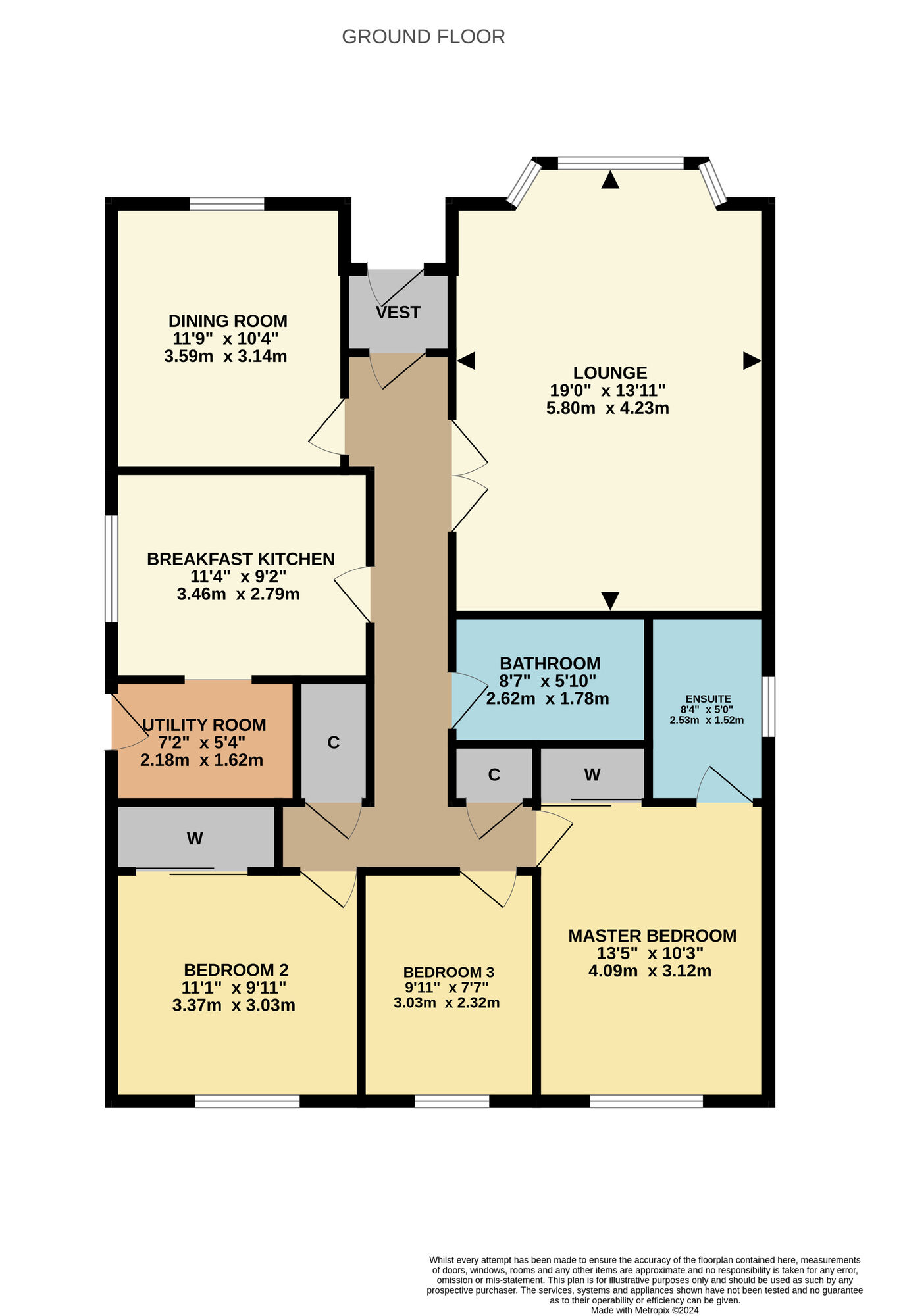 Floorplan of 4 bedroom Detached Bungalow to rent, Linksfield Street, Leven, Fife, KY8