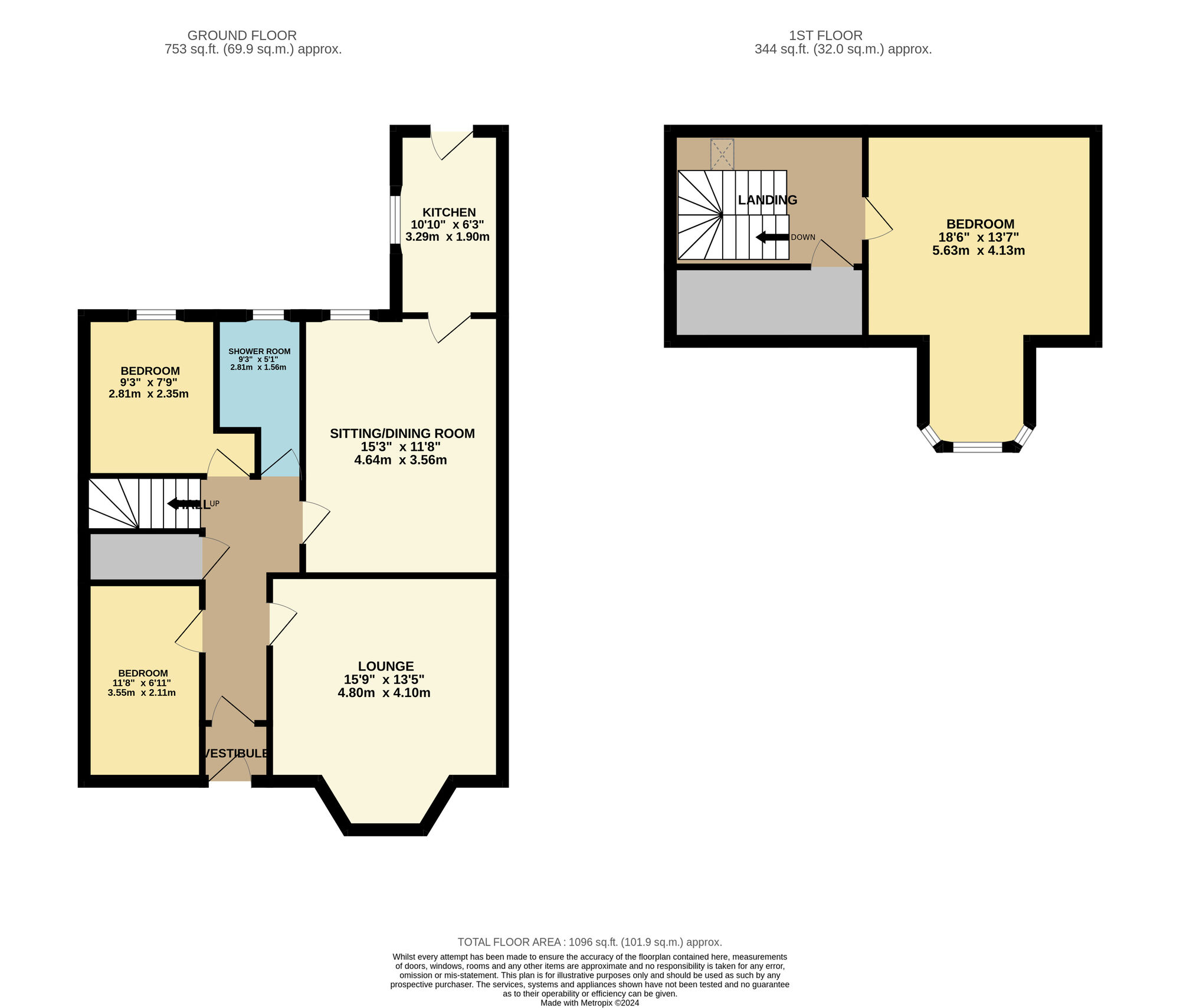 Floorplan of 3 bedroom Semi Detached House for sale, Brown Street, Buckhaven, Fife, KY8