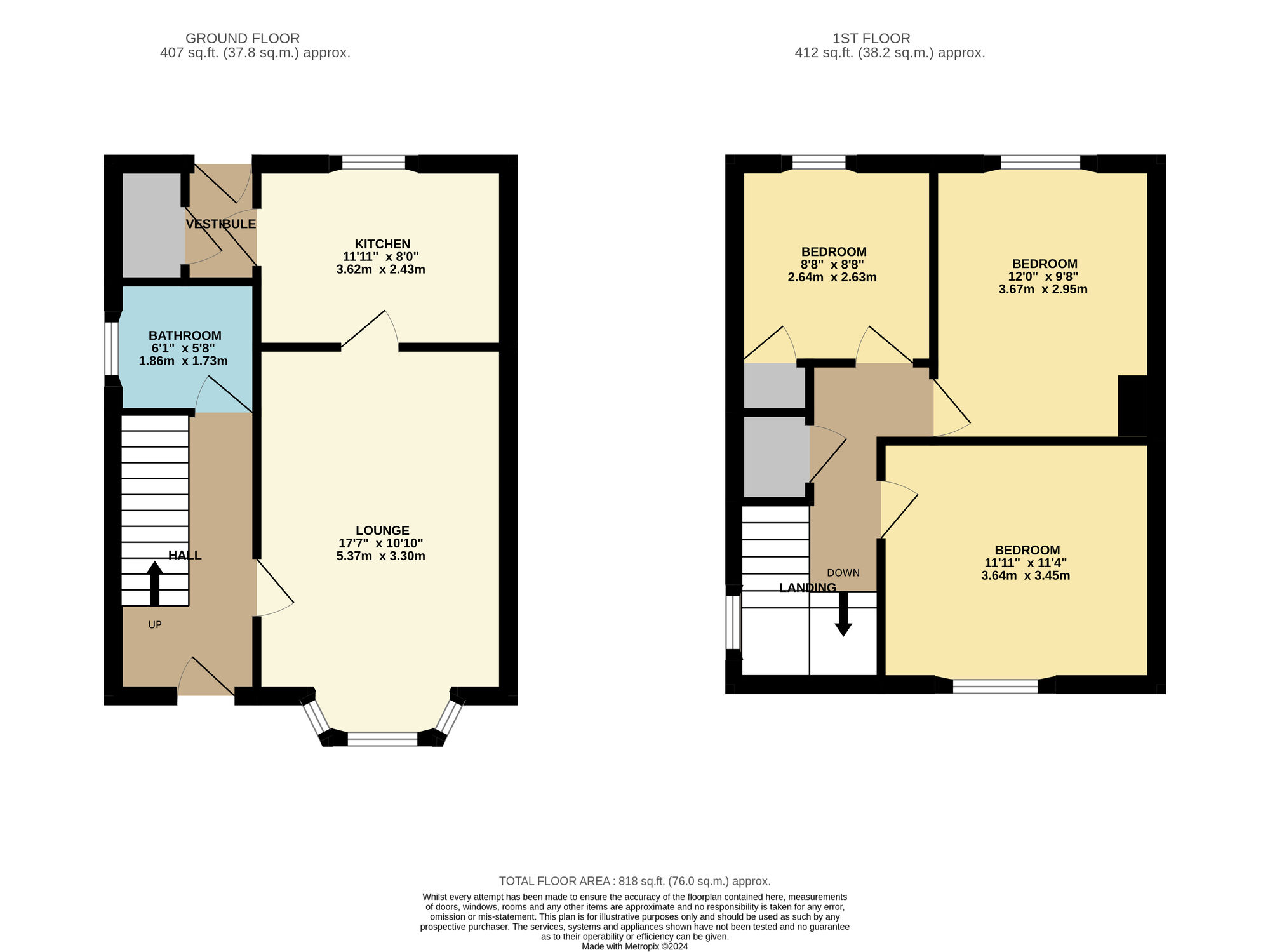 Floorplan of 3 bedroom End Terrace House for sale, Linnwood Drive, Leven, Fife, KY8