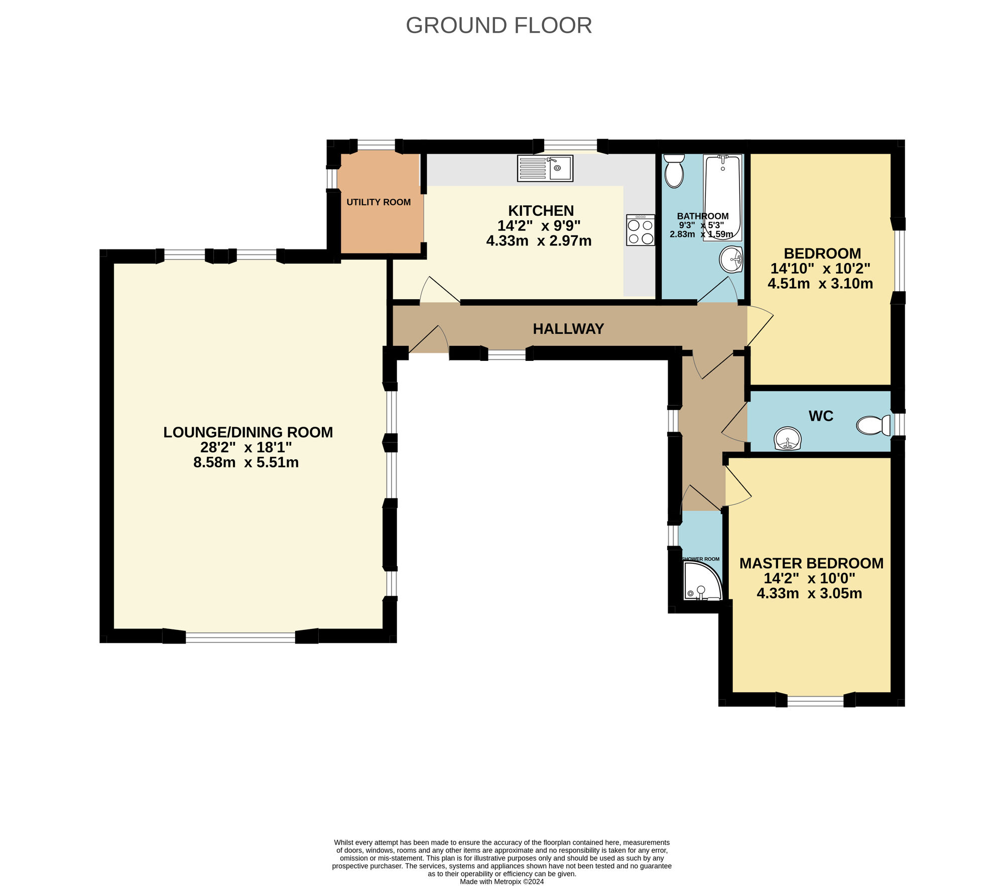 Floorplan of 2 bedroom  Flat for sale, Orchard Grove, Leven, Fife, KY8