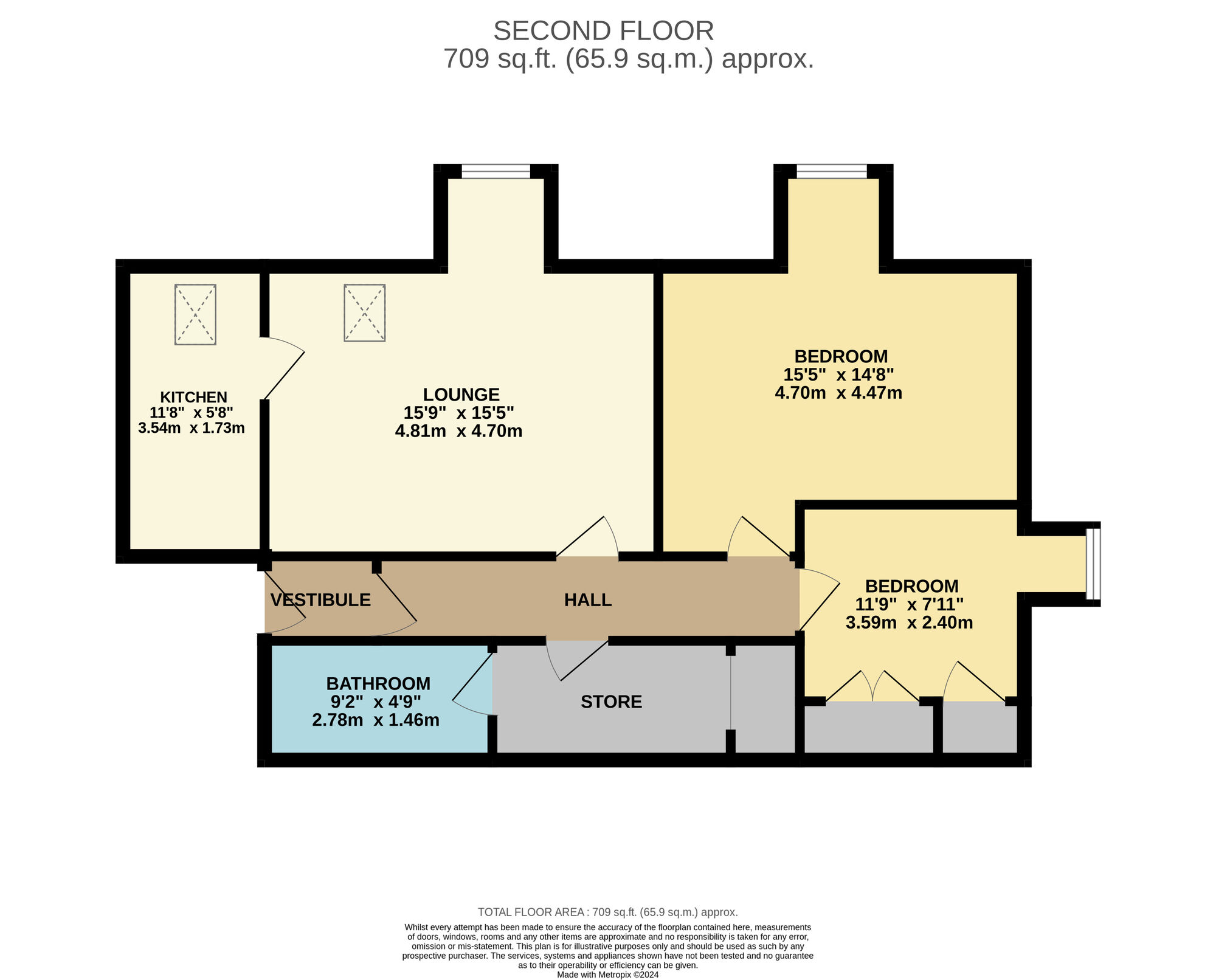 Floorplan of 2 bedroom  Flat for sale, High Street, Methil, Leven, KY8