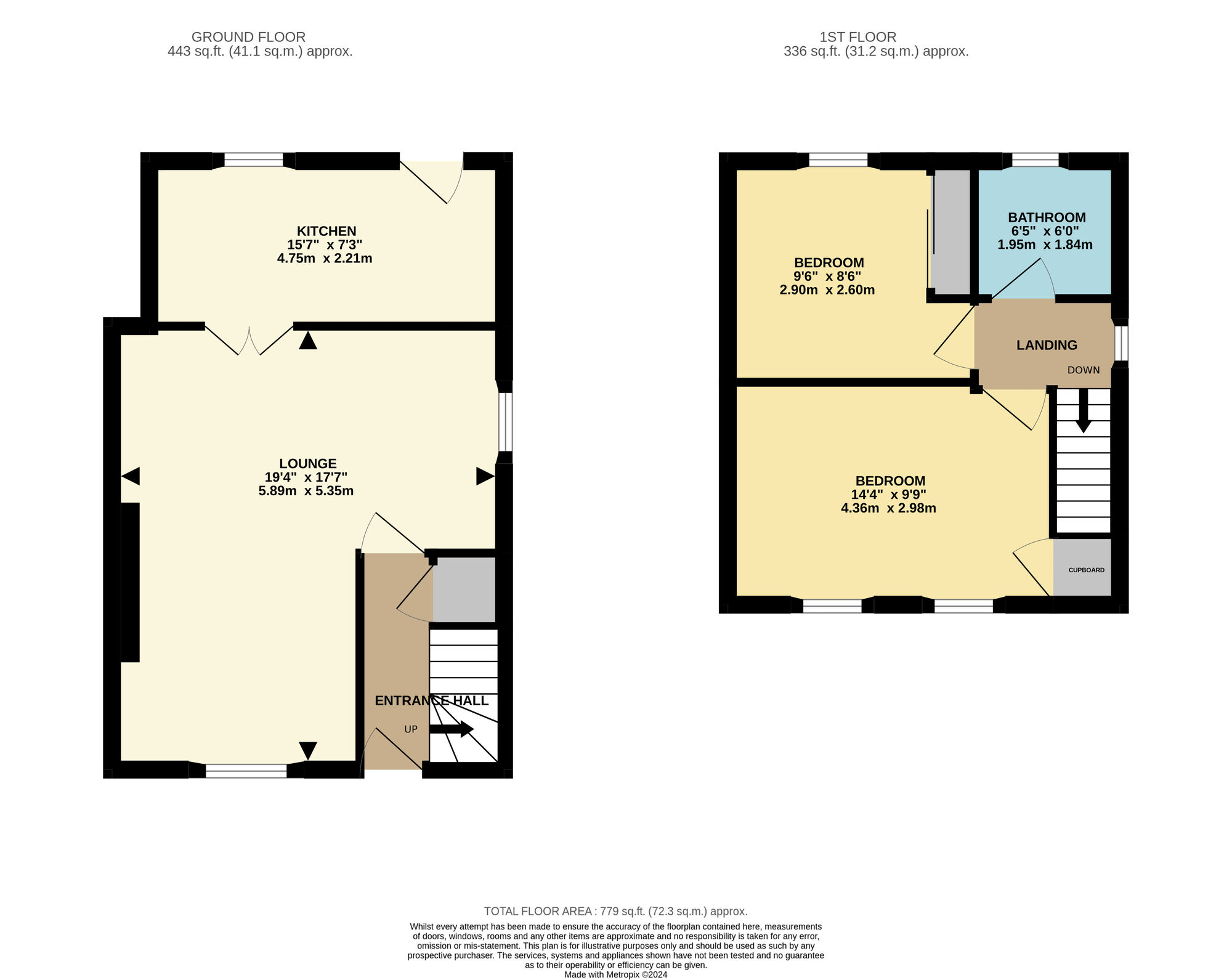 Floorplan of 2 bedroom Semi Detached House for sale, Linnwood Drive, Leven, Fife, KY8