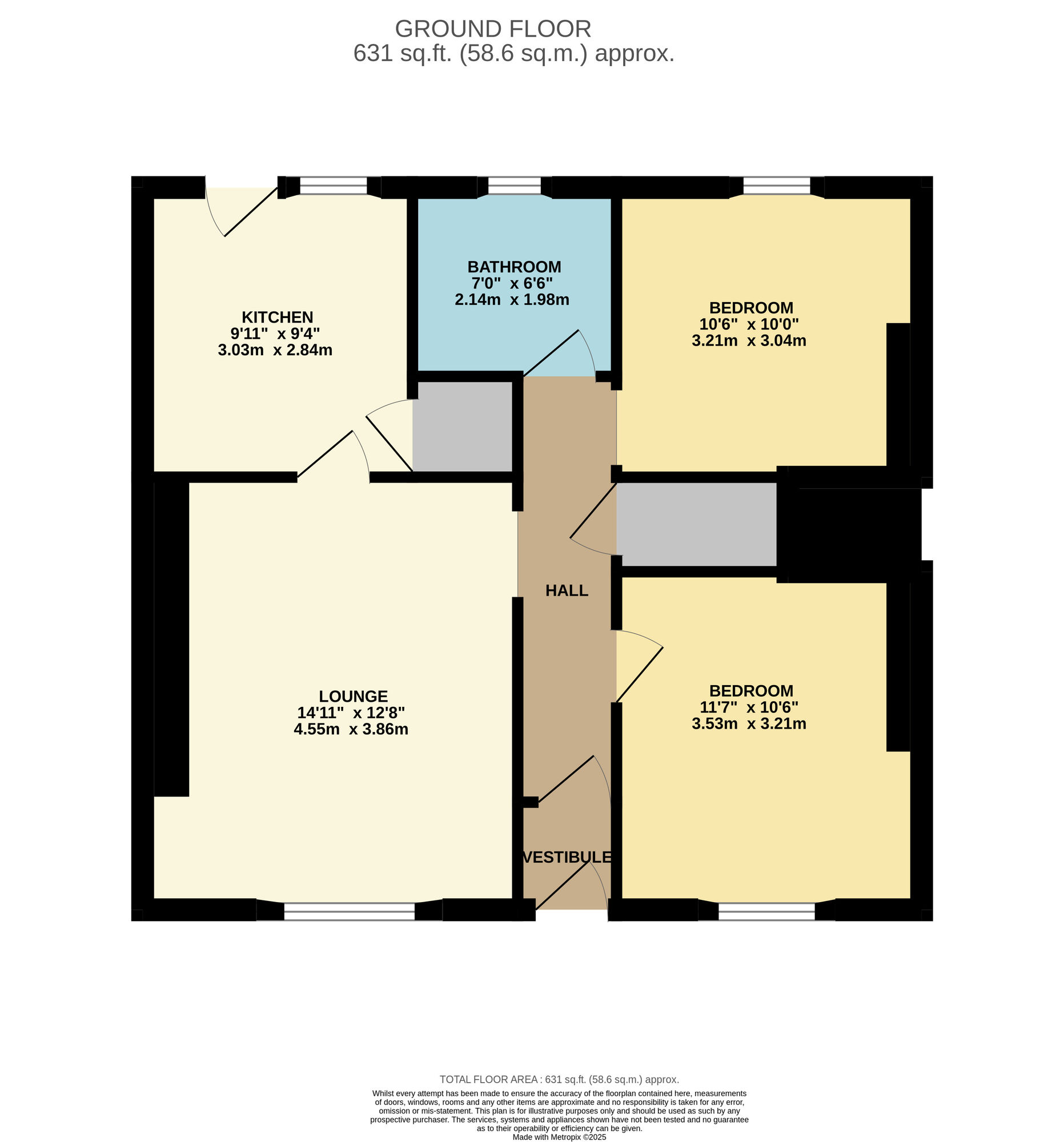 Floorplan of 2 bedroom  Flat for sale, Viewforth, Buckhaven, Fife, KY8