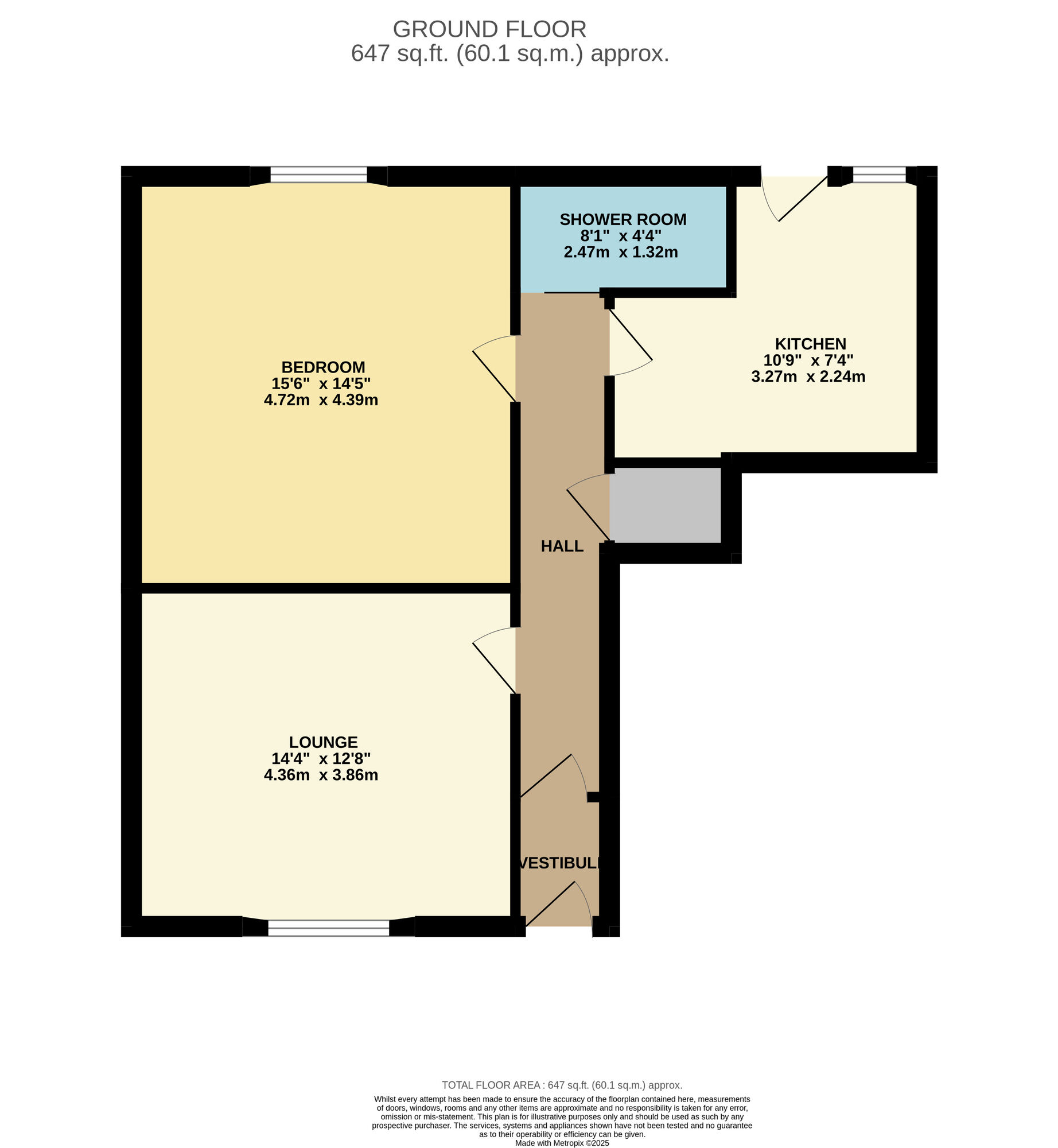 Floorplan of 1 bedroom  Flat for sale, Methil Brae, Methil, Fife, KY8