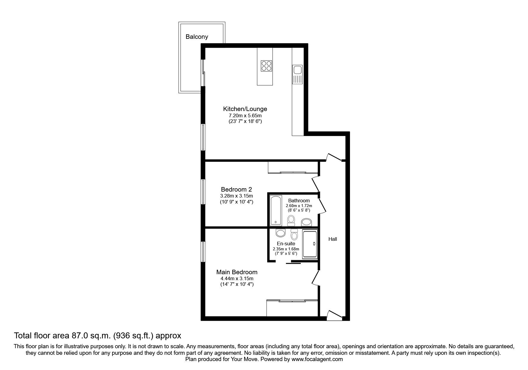 Floorplan of 2 bedroom  Flat to rent, Brayford Street, Lincoln, LN5