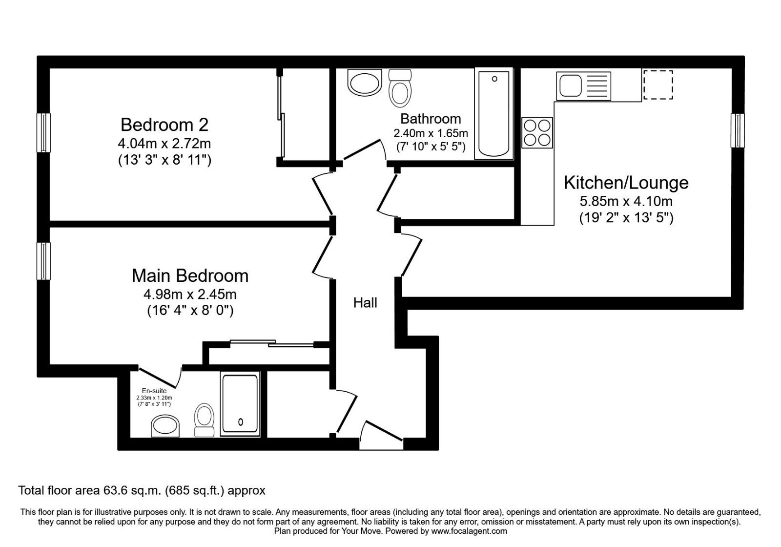 Floorplan of 2 bedroom  Flat to rent, Brayford Wharf North, Lincoln, LN1