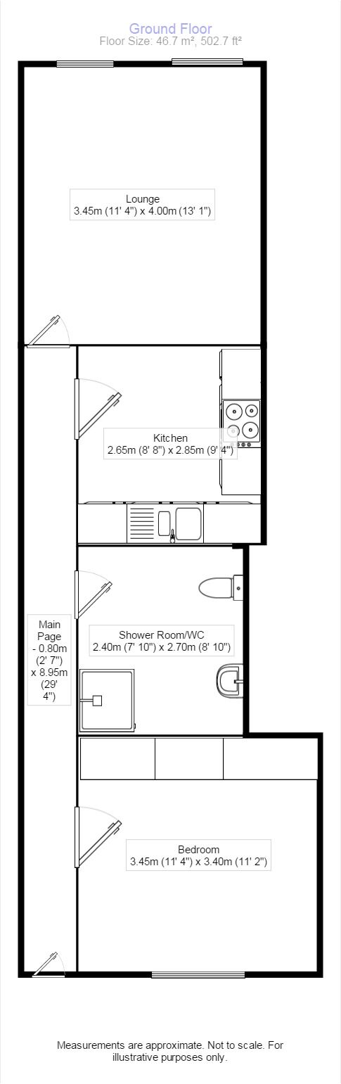 Floorplan of 1 bedroom  Flat to rent, A 221 Newark Road, Lincoln, LN5