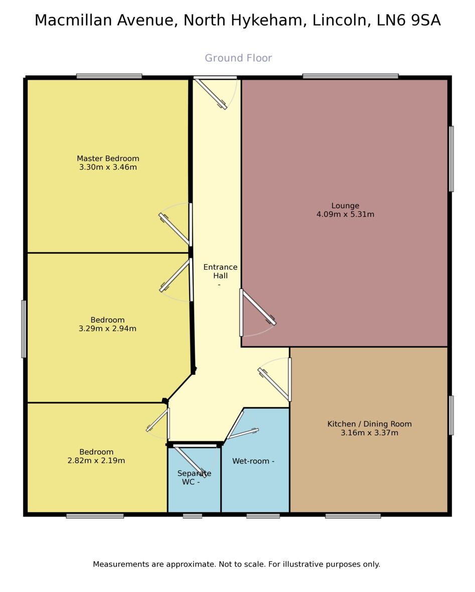 Floorplan of 3 bedroom Detached Bungalow to rent, Macmillan Avenue, North Hykeham, Lincoln, LN6