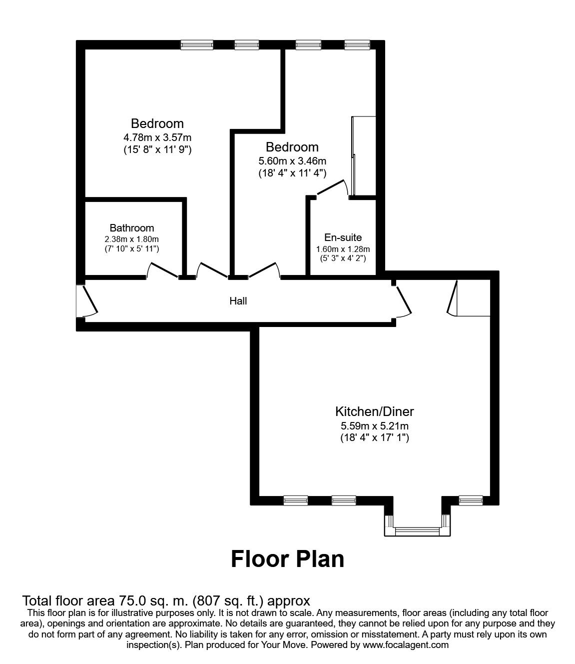 Floorplan of 2 bedroom  Flat to rent, Brayford Wharf North, Lincoln, LN1