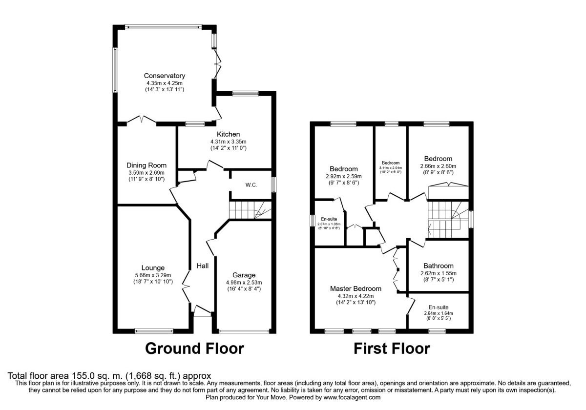 Floorplan of 4 bedroom Detached House to rent, Warwick Close, Saxilby, Lincoln, LN1