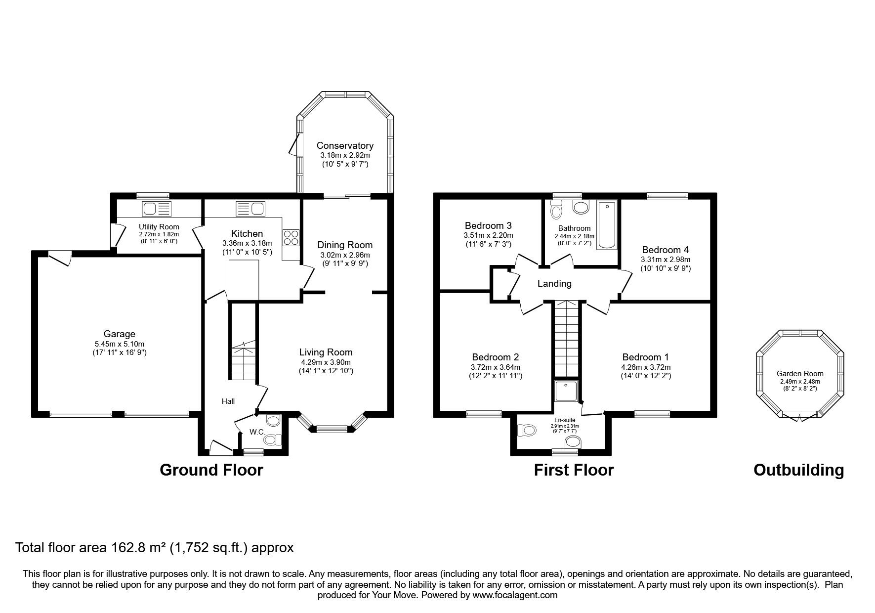 Floorplan of 4 bedroom Detached House for sale, Deansway, Branston, Lincolnshire, LN4