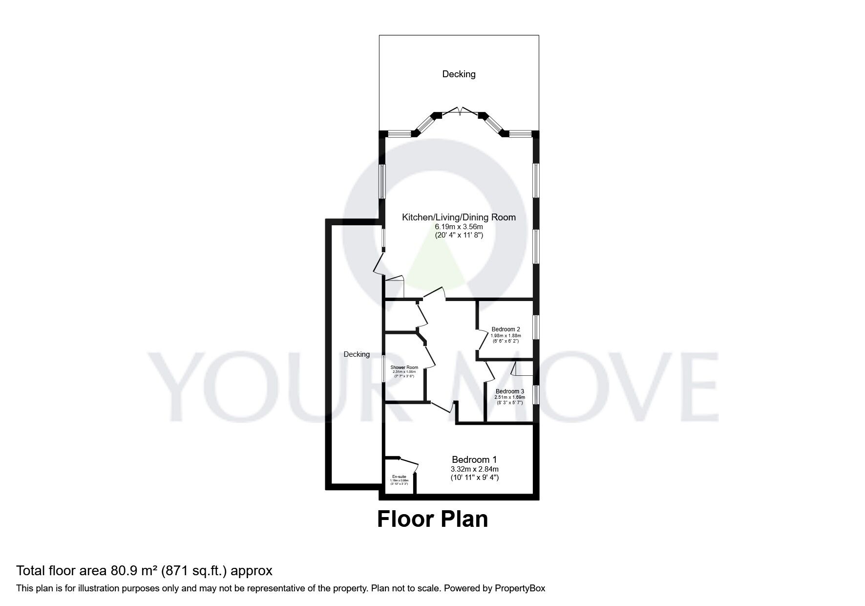 Floorplan of 3 bedroom Detached Property for sale, Sleaford Road, Tattershall, Lincolnshire, LN4