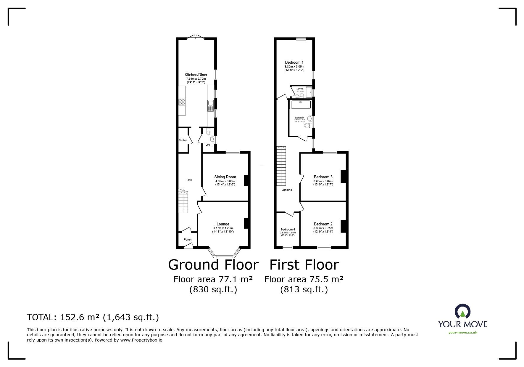 Floorplan of 4 bedroom Mid Terrace House for sale, Mount Street, Lincoln, Lincolnshire, LN1