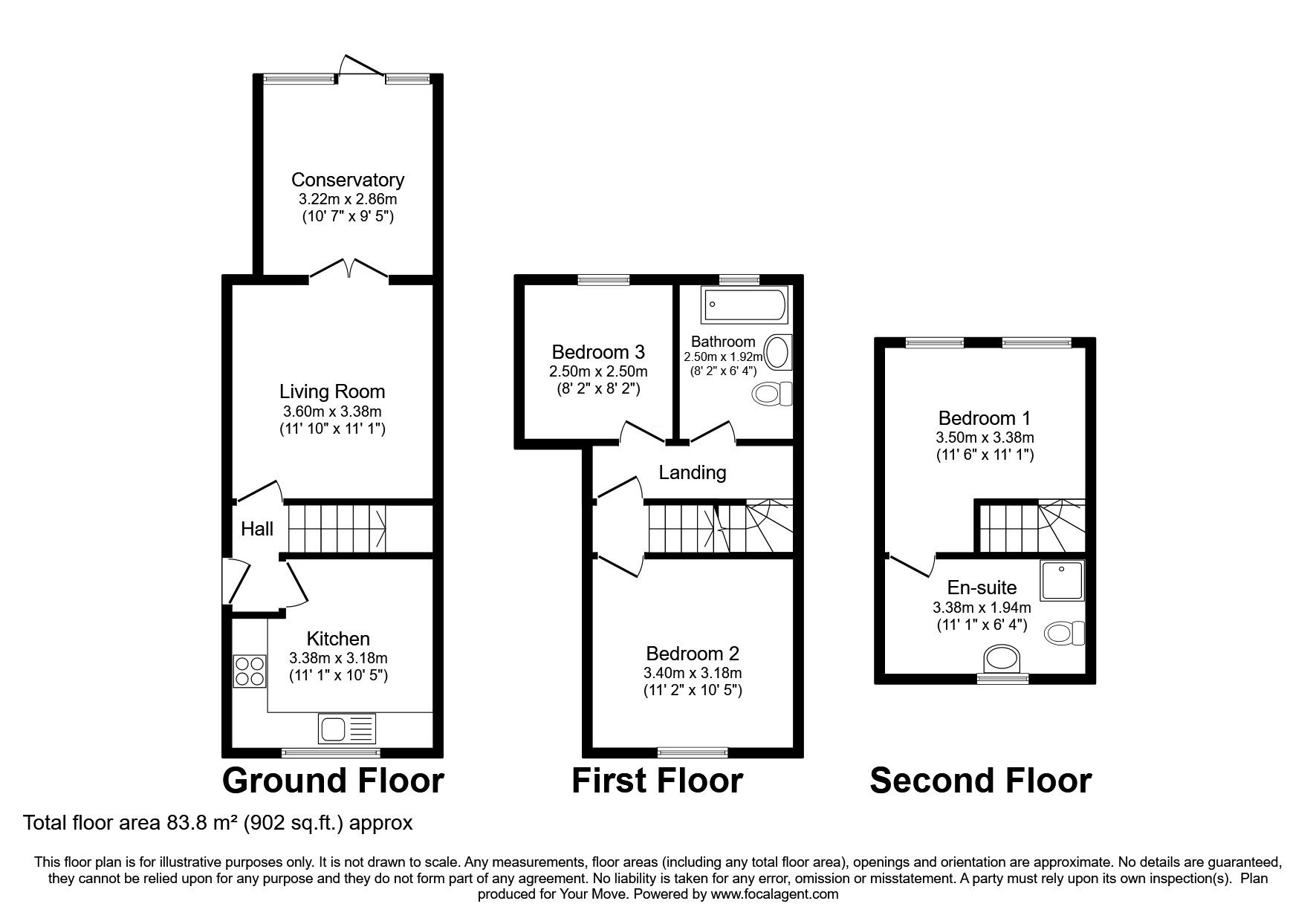 Floorplan of 3 bedroom Mid Terrace House for sale, Gray Street, Lincoln, Lincolnshire, LN1