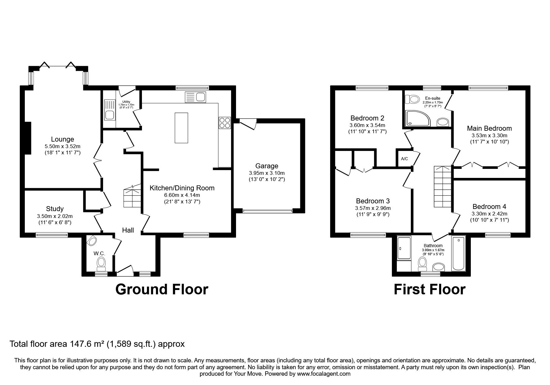 Floorplan of 4 bedroom Detached House for sale, Hawthorne Close, Glentworth, Lincolnshire, DN21