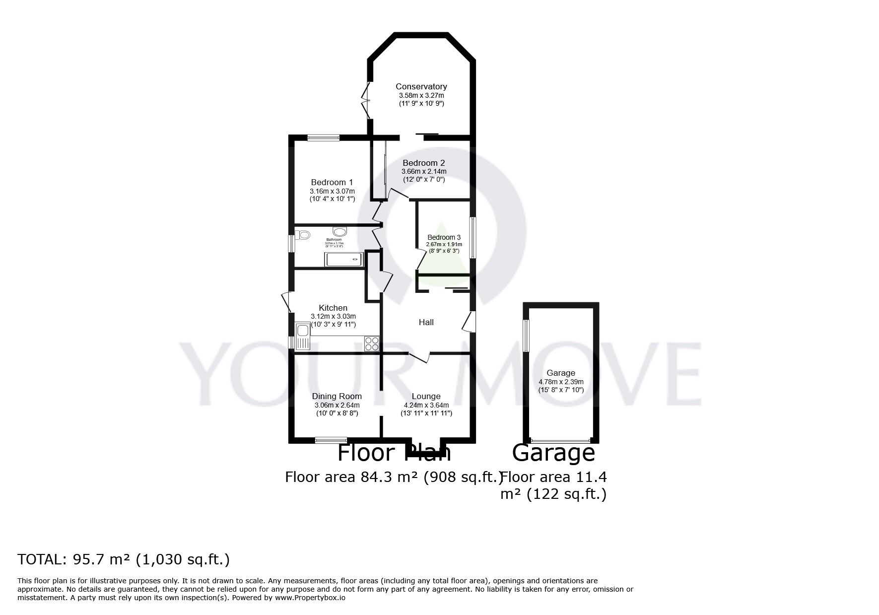 Floorplan of 3 bedroom Detached Bungalow for sale, Elvington Road, Lincoln, Lincolnshire, LN6