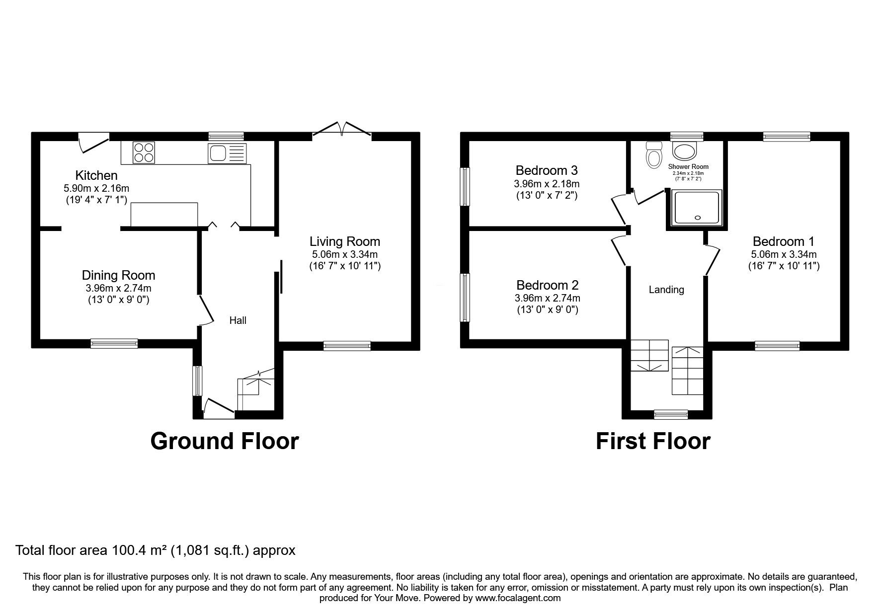 Floorplan of 3 bedroom Semi Detached House for sale, Almond Avenue, Lincoln, Lincolnshire, LN6