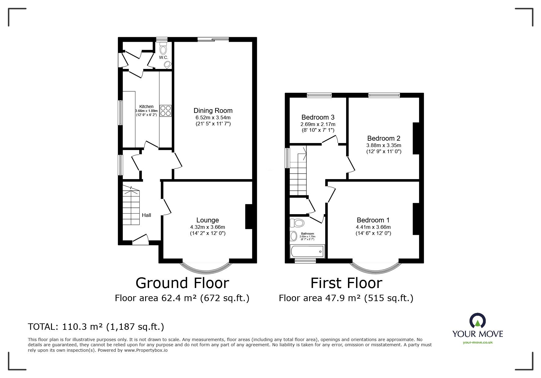 Floorplan of 3 bedroom Semi Detached House for sale, Mount Street, Lincoln, Lincolnshire, LN1