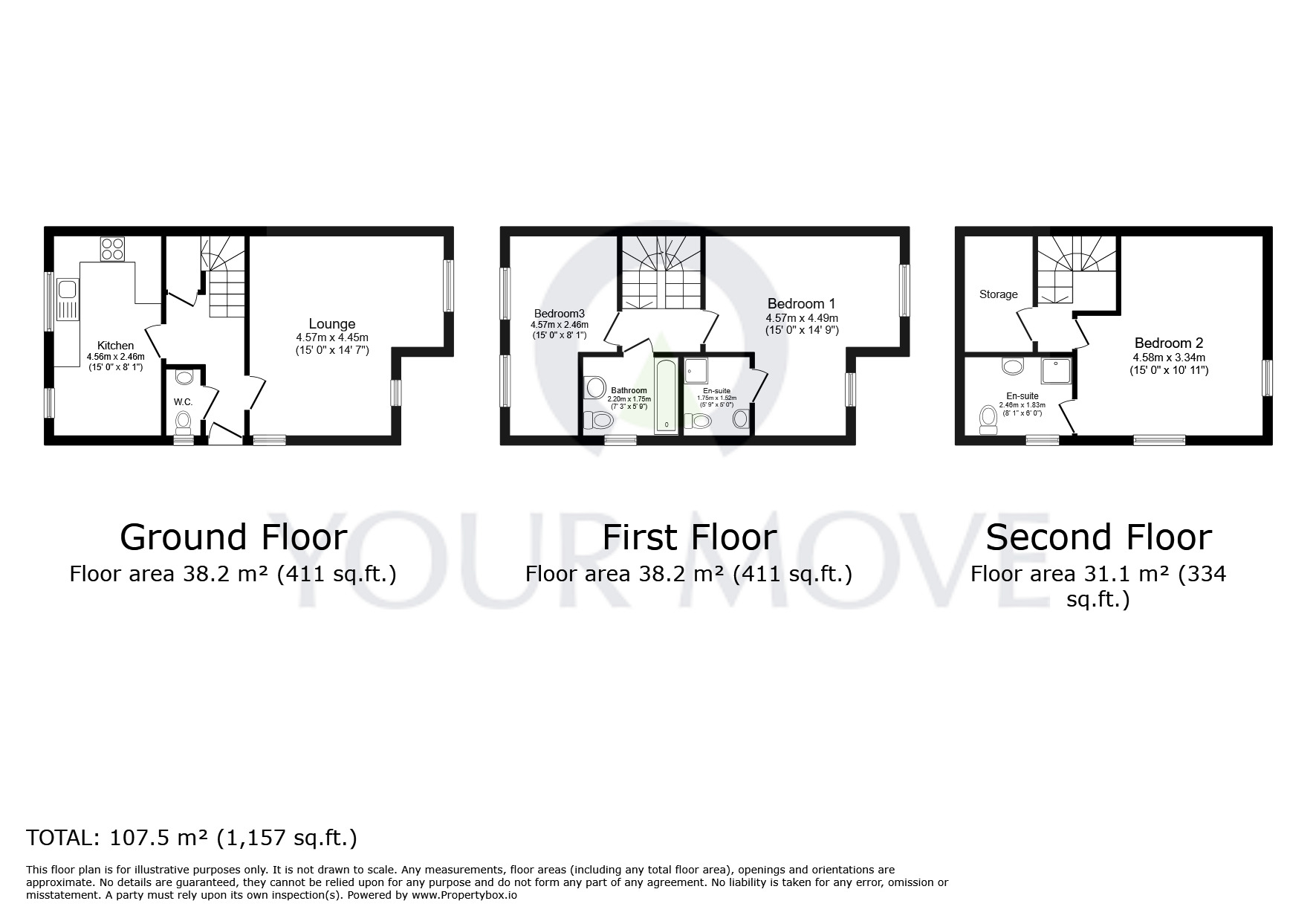 Floorplan of 3 bedroom Semi Detached House for sale, Harvest Court, Lincoln, Lincolnshire, LN2