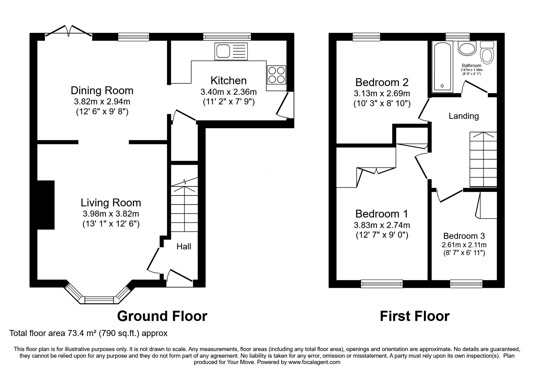 Floorplan of 3 bedroom Detached House for sale, Rivehall Avenue, Welton, Lincolnshire, LN2