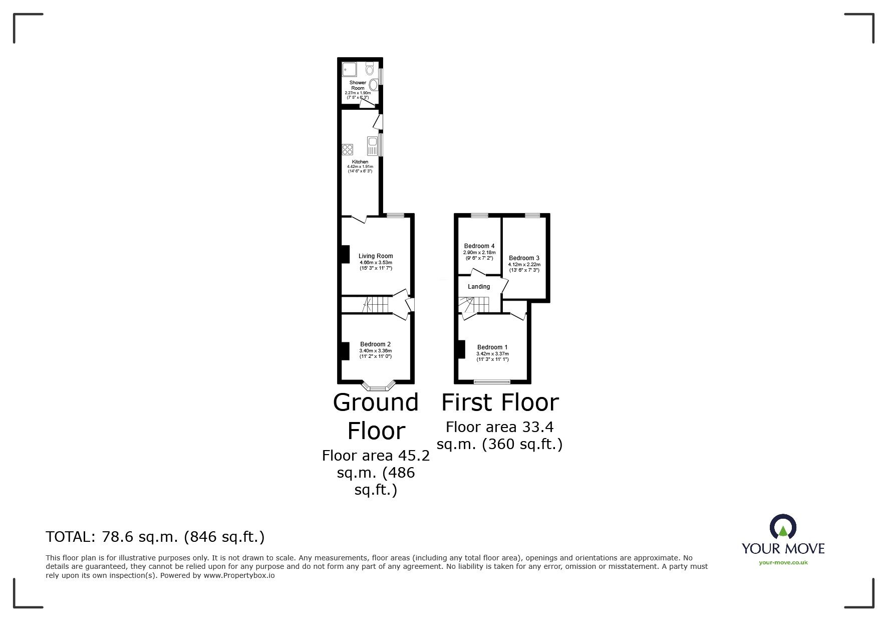 Floorplan of 4 bedroom Mid Terrace House for sale, Severn Street, Lincoln, Lincolnshire, LN1