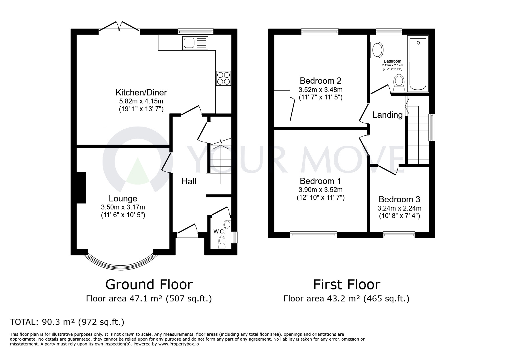 Floorplan of 3 bedroom Semi Detached House for sale, Moorland Avenue, Lincoln, Lincolnshire, LN6