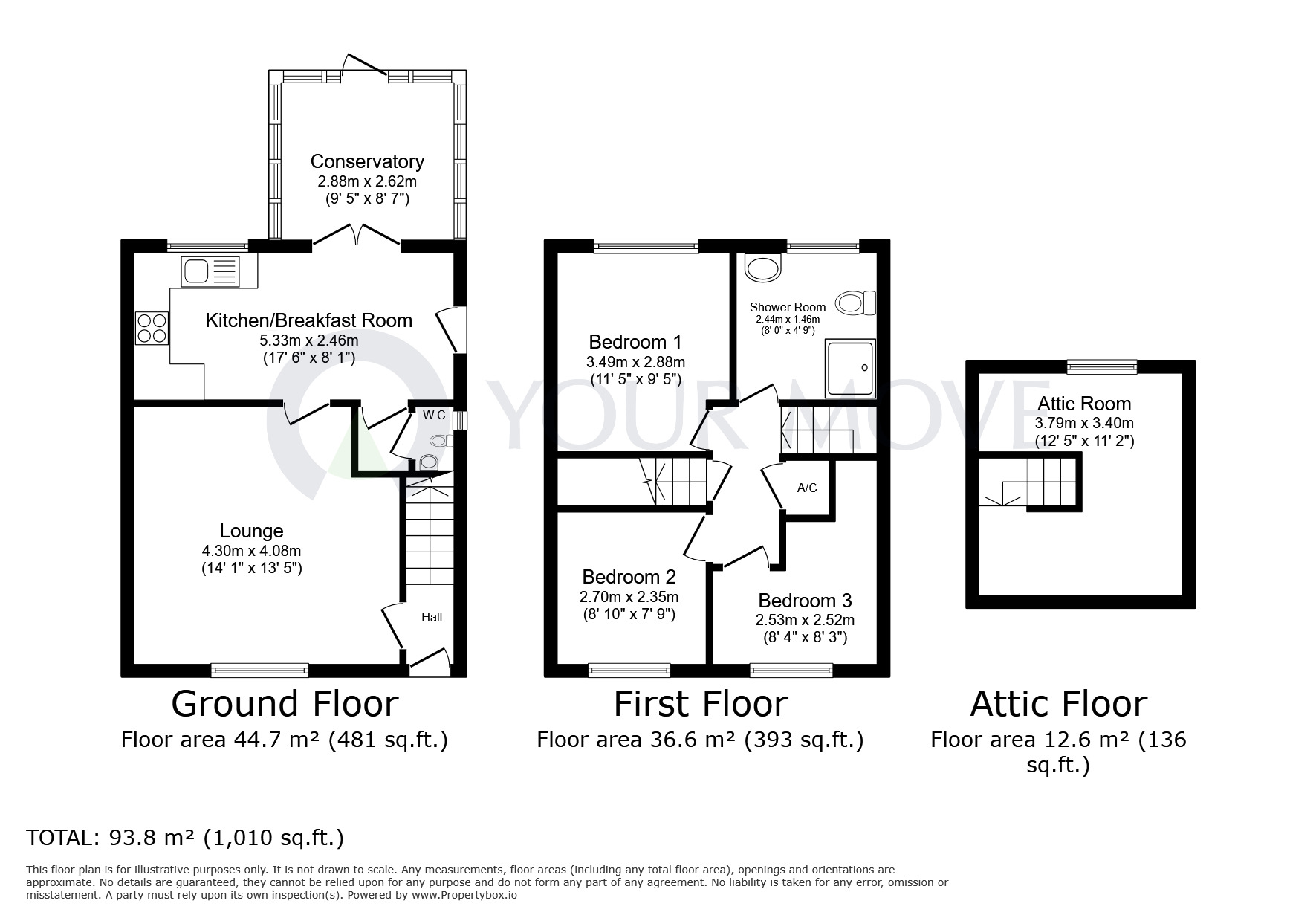 Floorplan of 3 bedroom Semi Detached House for sale, Highfield Avenue, Lincoln, Lincolnshire, LN6