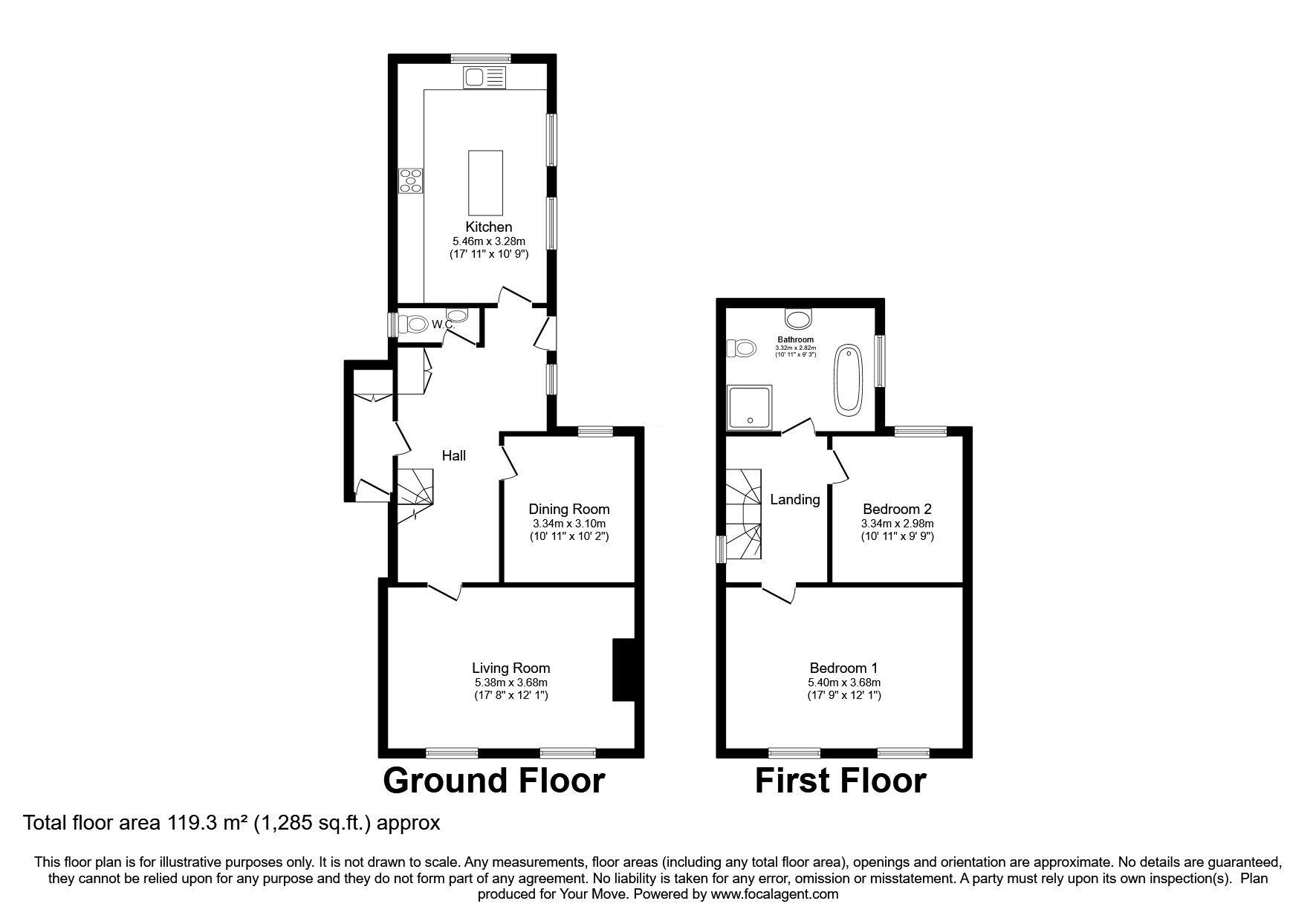 Floorplan of 2 bedroom Detached Property for sale, Station Road, Bardney, Lincolnshire, LN3