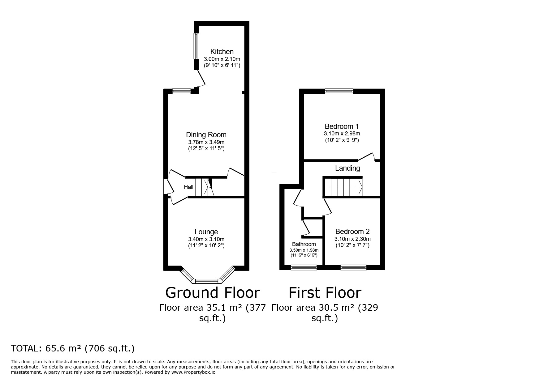 Floorplan of 2 bedroom Mid Terrace House for sale, Horton Street, Lincoln, Lincolnshire, LN2