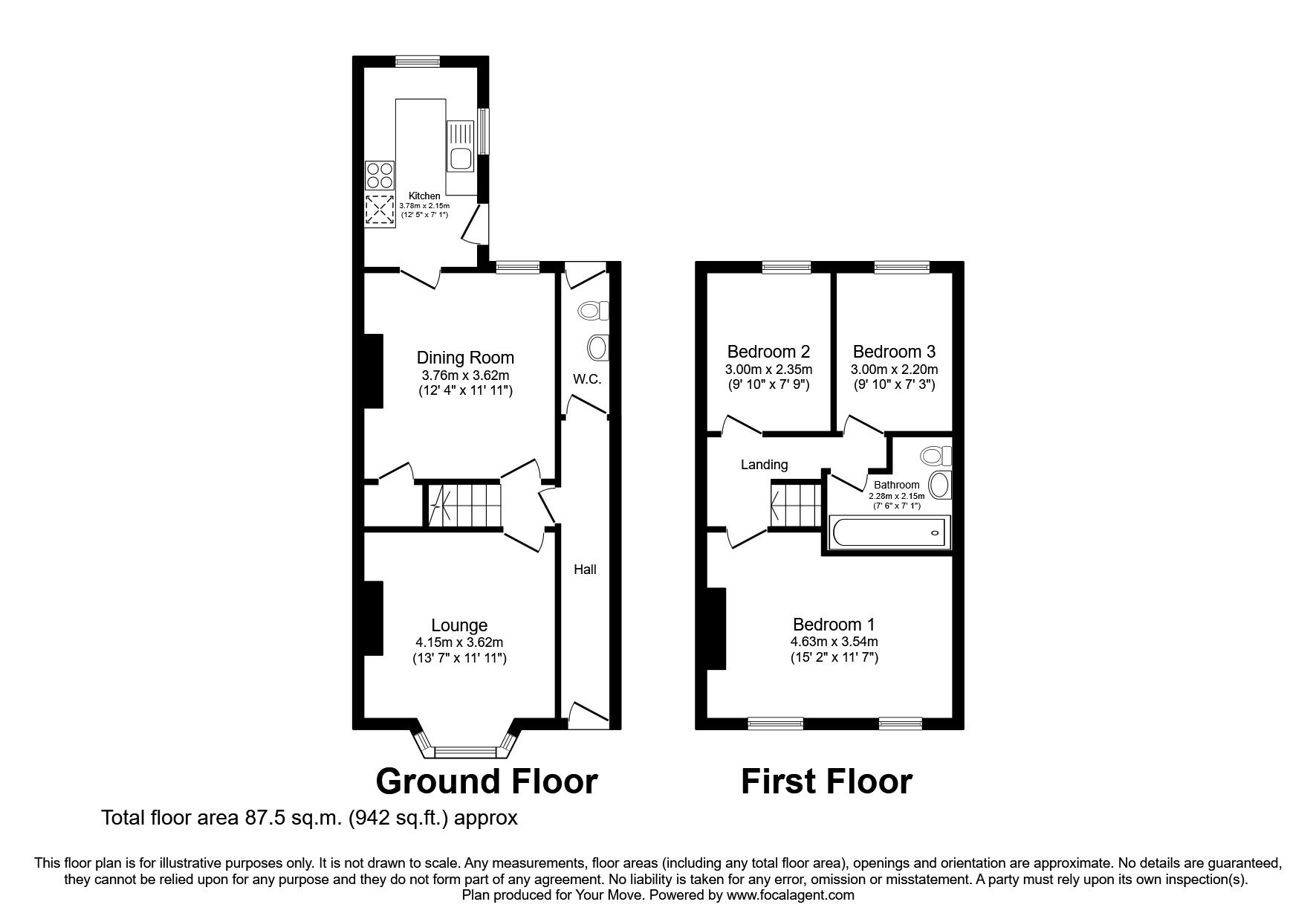 Floorplan of 3 bedroom Mid Terrace House for sale, Dixon Street, Lincoln, Lincolnshire, LN5