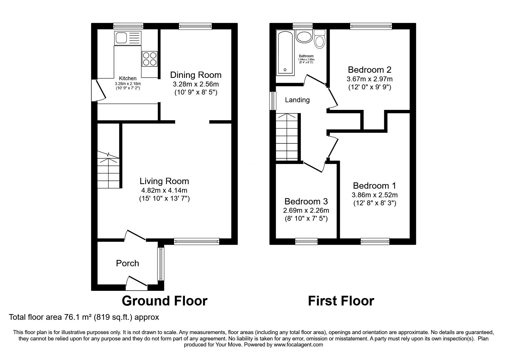 Floorplan of 3 bedroom Detached House for sale, Laney Close, Lincoln, Lincolnshire, LN2