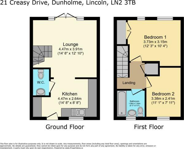 Floorplan of 2 bedroom Semi Detached House for sale, Creasy Drive, Dunholme, Lincolnshire, LN2