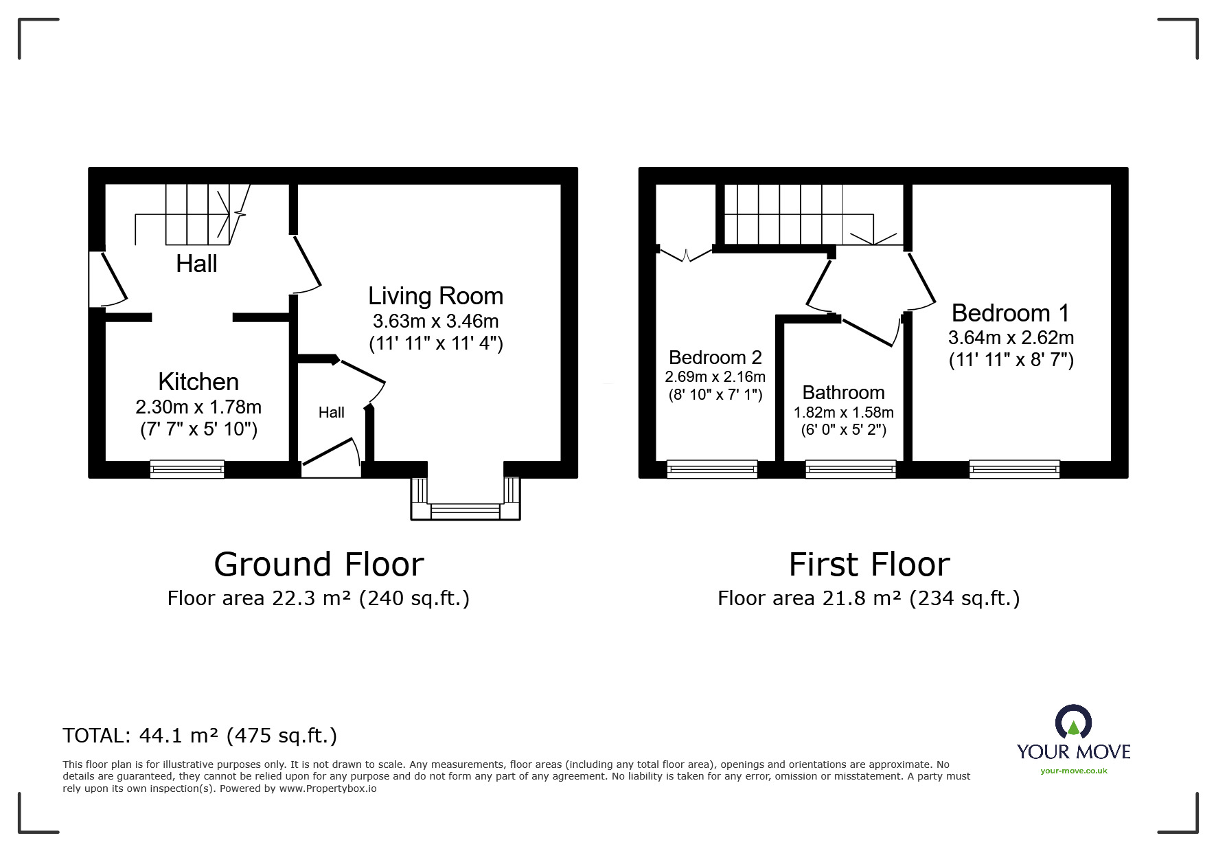 Floorplan of 2 bedroom Detached House for sale, Queen Street, Lincoln, Lincolnshire, LN5