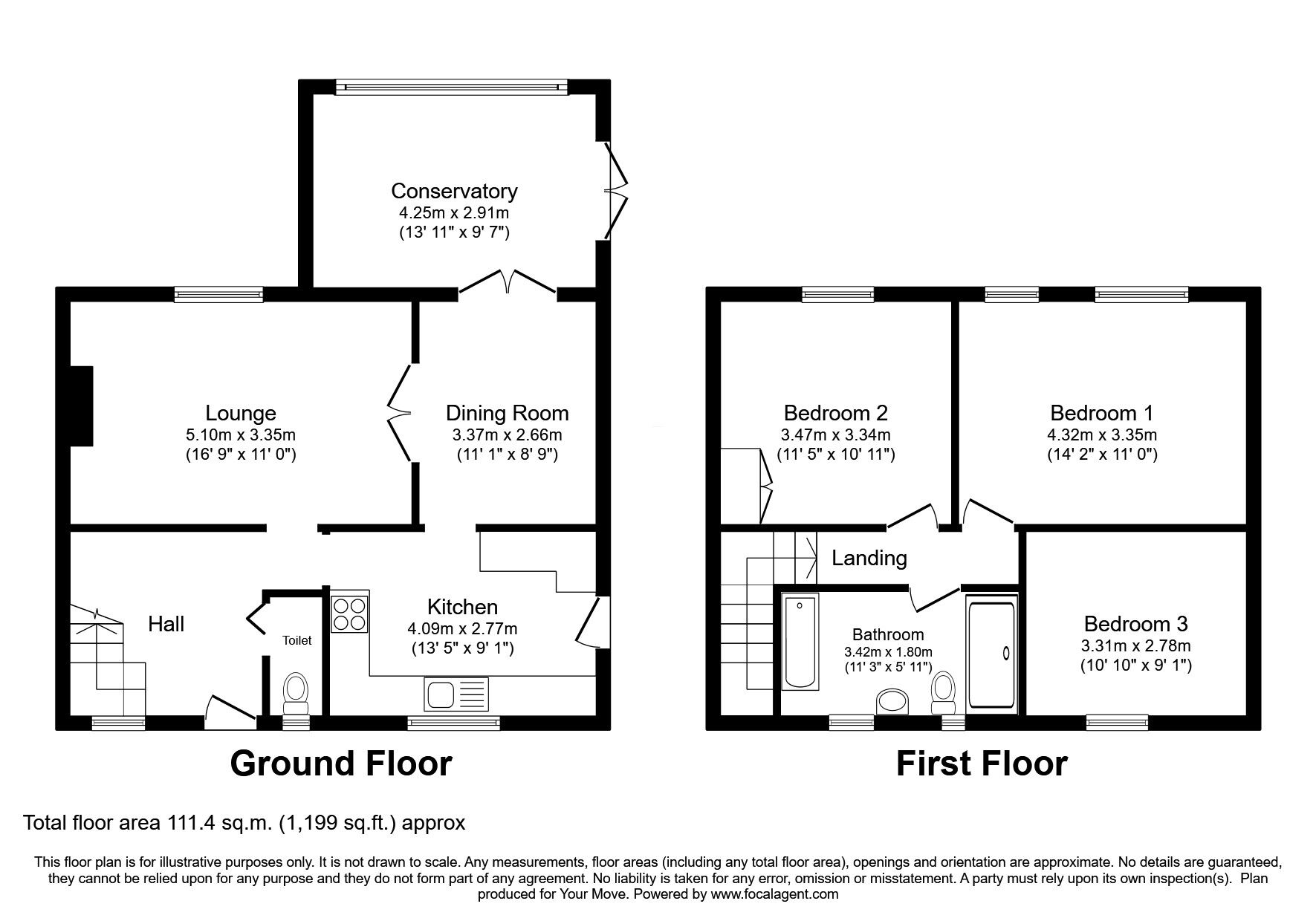 Floorplan of 3 bedroom Semi Detached House for sale, Shropshire Road, Scampton, Lincolnshire, LN1